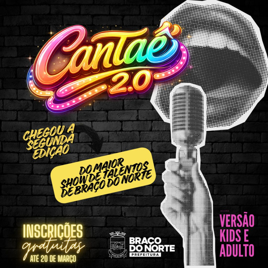 Prefeitura de Braço do Norte abre inscrições para a 2ª edição do Cantaê com novidades