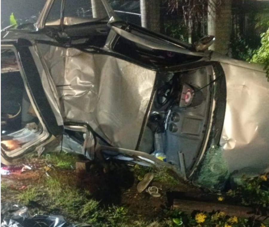 Três jovens morrem em grave acidente na SC-108, em Braço do Norte