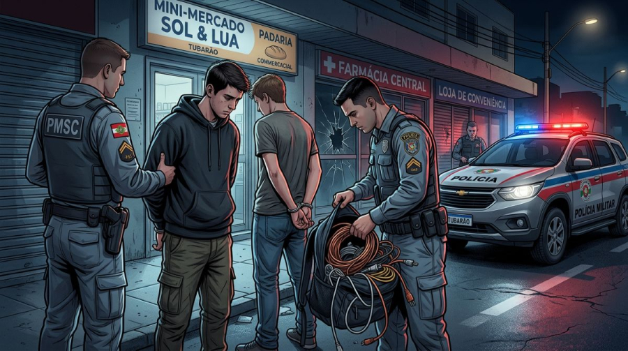 Dois Jovens são Presos por Furto a Estabelecimento Comercial em Tubarão