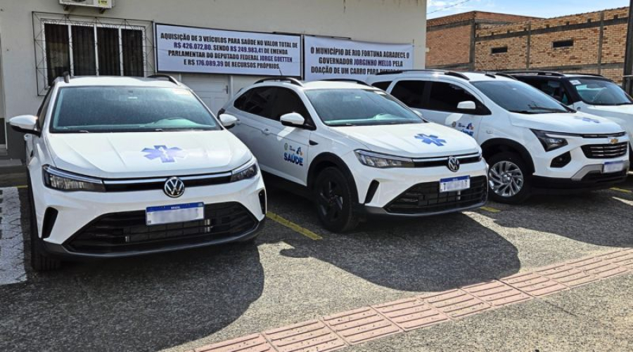 Secretaria de Saúde de Rio Fortuna renova frota com quatro novos veículos e investimento de R$ 426 mil