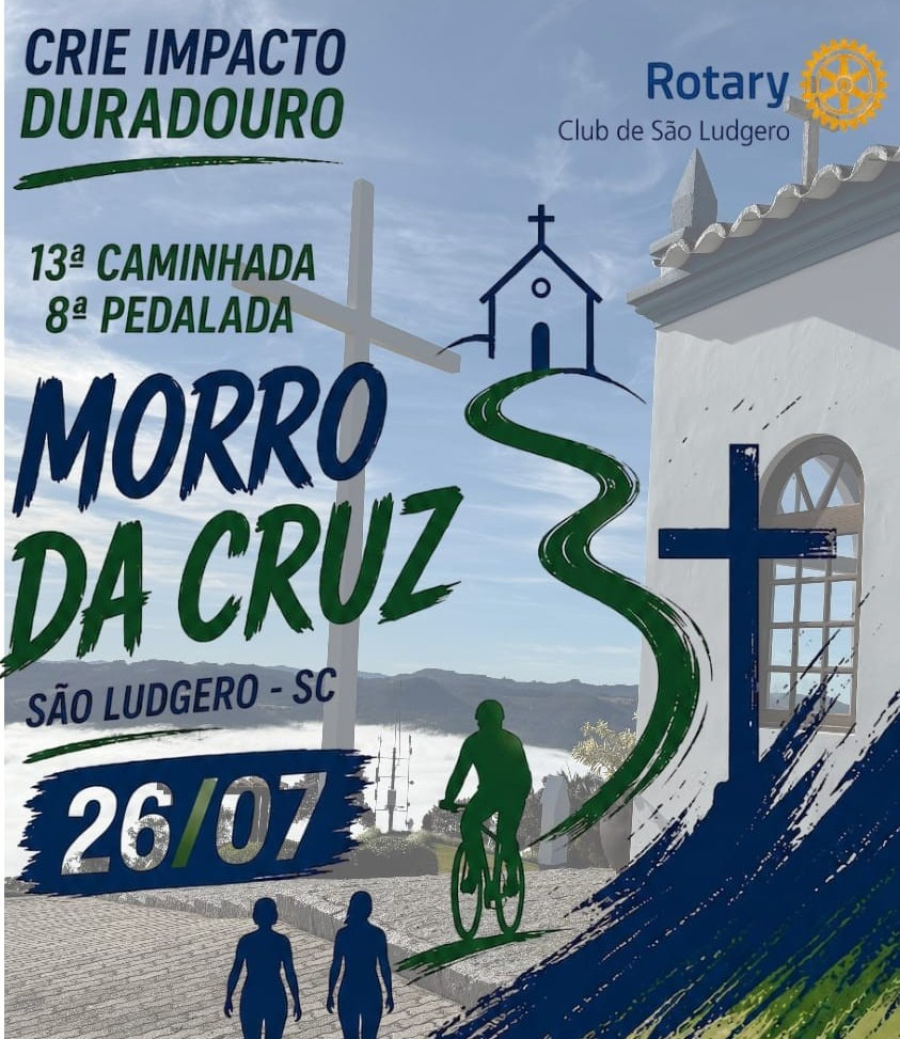 Rotary Club São Ludgero promove a 13ª Caminhada e a 8ª Pedalada rumo ao Morro da Cruz