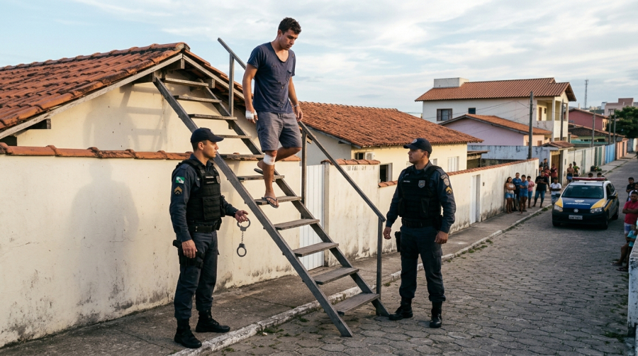 Homem é preso após tentar fugir pelos telhados em Laguna