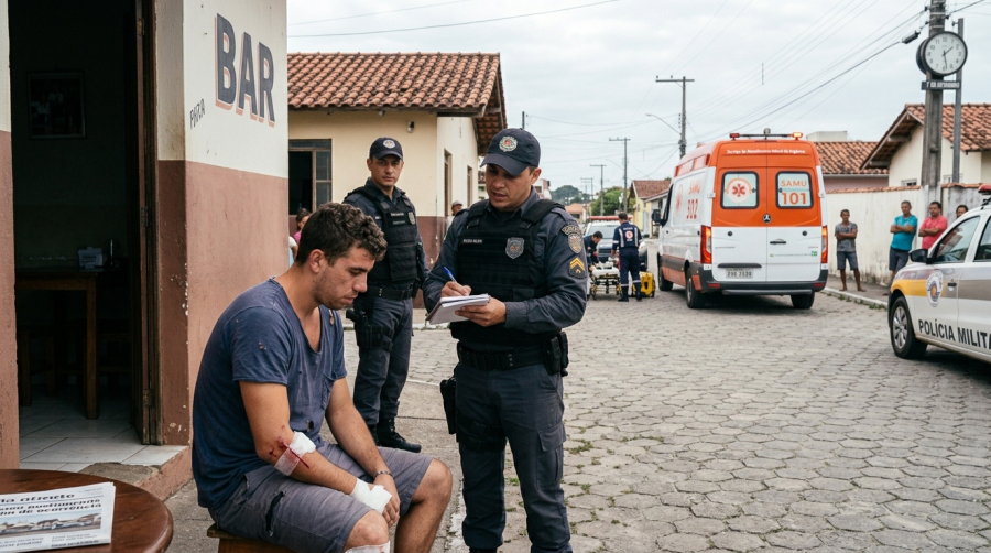 Homem fica ferido após ser esfaqueado durante briga em bar de Braço do Norte