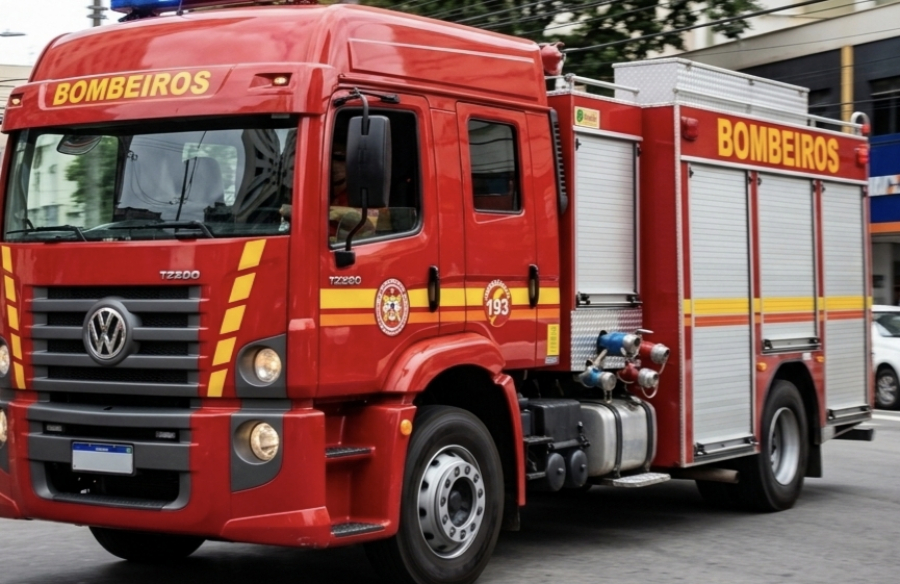 Incêndio destrói residência, mas ação dos bombeiros impede que chamas atinjam galpão em Imbituba