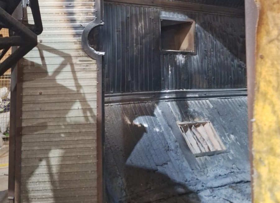 Princípio de incêndio em forno de empresa é controlado por funcionários em Braço do Norte