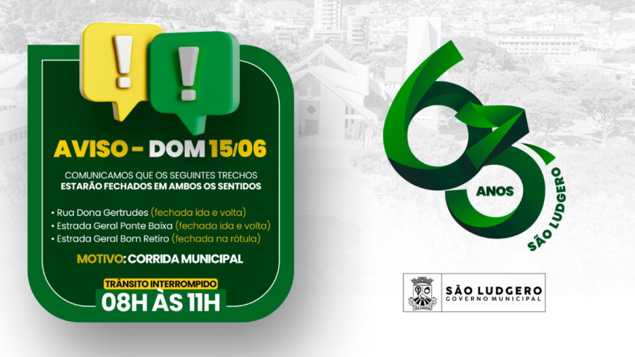Corrida Municipal marca os 63 anos de São Ludgero com interdição temporária de vias